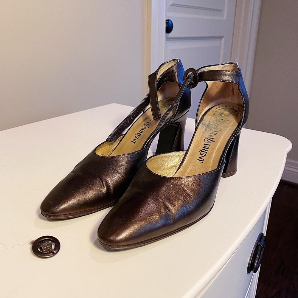 Gold YSL Mary Jane Heels